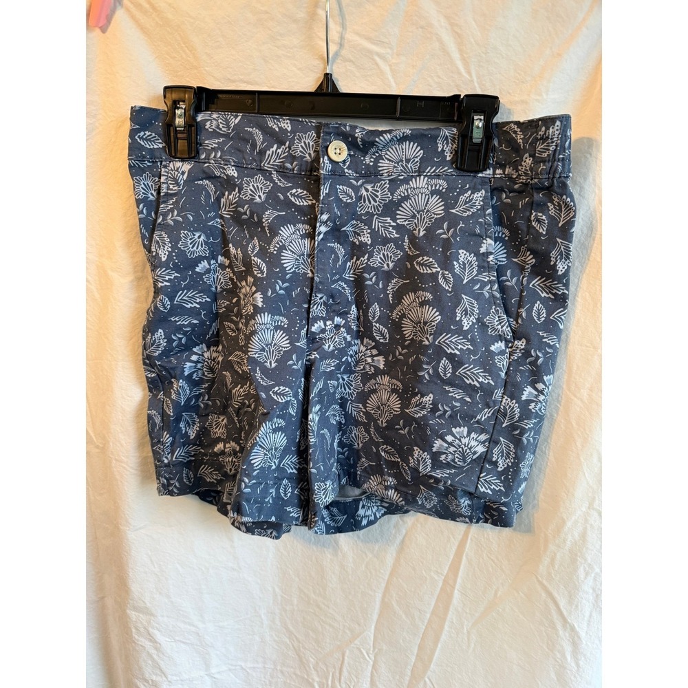 Jachs Girlfriend Womens Floral Shorts Navy‎ Blue White Elastic Back Size M